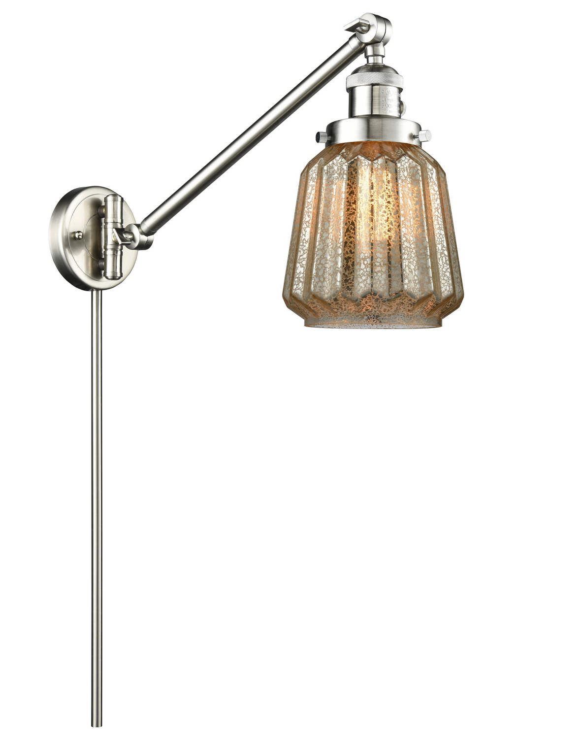 LED Swing Arm by Innovations - Franklin Restoration Collection, Brushed Satin Nickel Finish - 237-SN-G146-LED