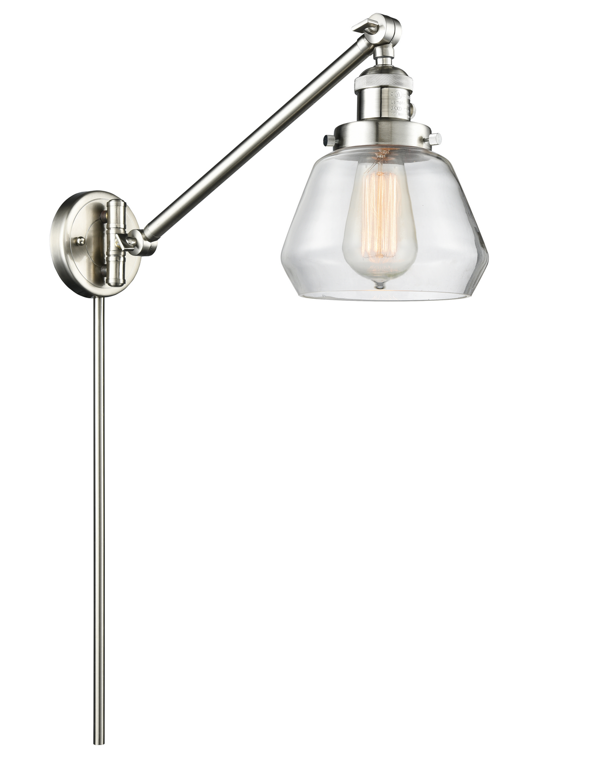One Light Swing Arm by Innovations - Franklin Restoration Collection, Brushed Satin Nickel Finish - 237-SN-G172