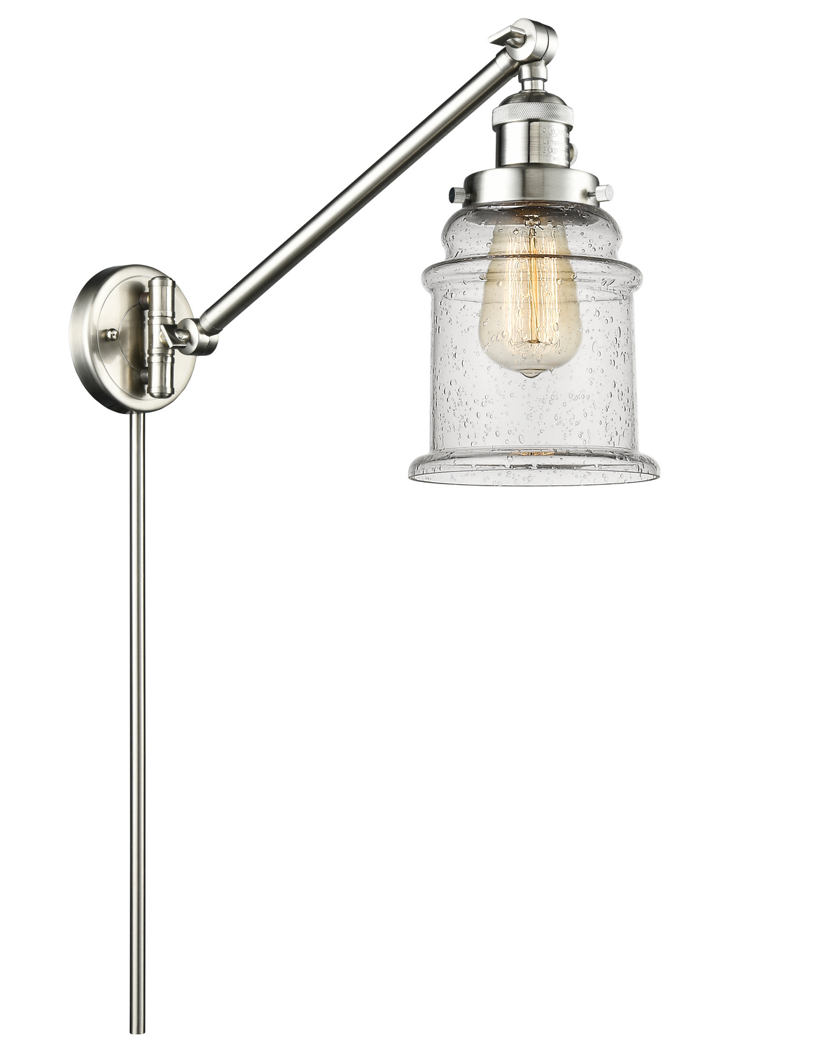 LED Swing Arm by Innovations - Franklin Restoration Collection, Brushed Satin Nickel Finish - 237-SN-G184-LED
