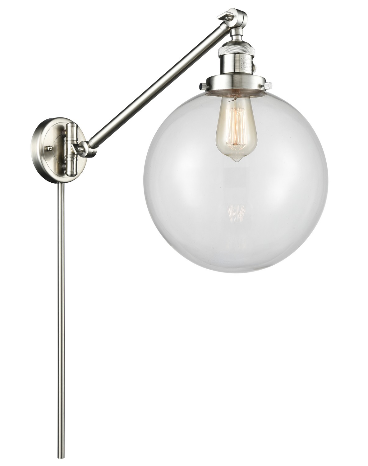 LED Swing Arm by Innovations - Franklin Restoration Collection, Brushed Satin Nickel Finish - 237-SN-G202-10-LED