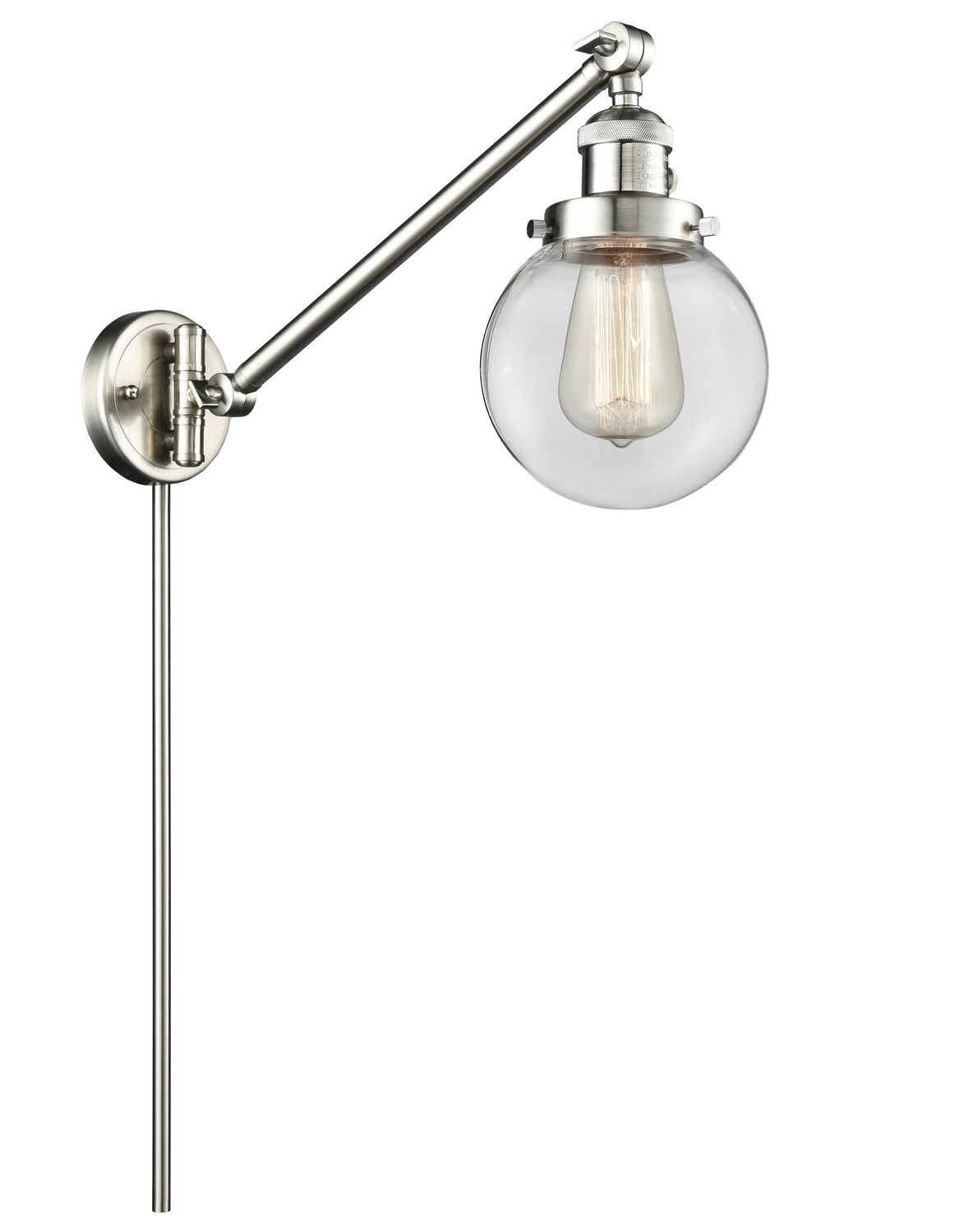 LED Swing Arm by Innovations - Franklin Restoration Collection, Brushed Satin Nickel Finish - 237-SN-G202-6-LED