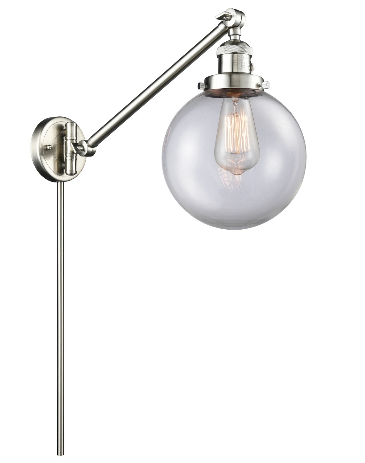 LED Swing Arm by Innovations - Franklin Restoration Collection, Brushed Satin Nickel Finish - 237-SN-G202-8-LED