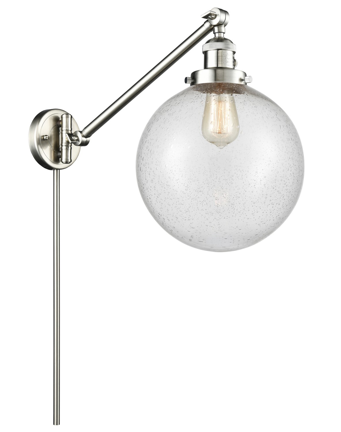 LED Swing Arm by Innovations - Franklin Restoration Collection, Brushed Satin Nickel Finish - 237-SN-G204-10-LED