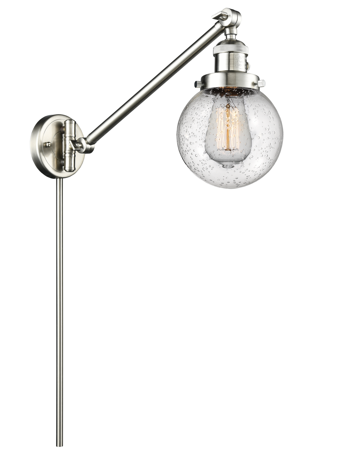 LED Swing Arm by Innovations - Franklin Restoration Collection, Brushed Satin Nickel Finish - 237-SN-G204-6-LED