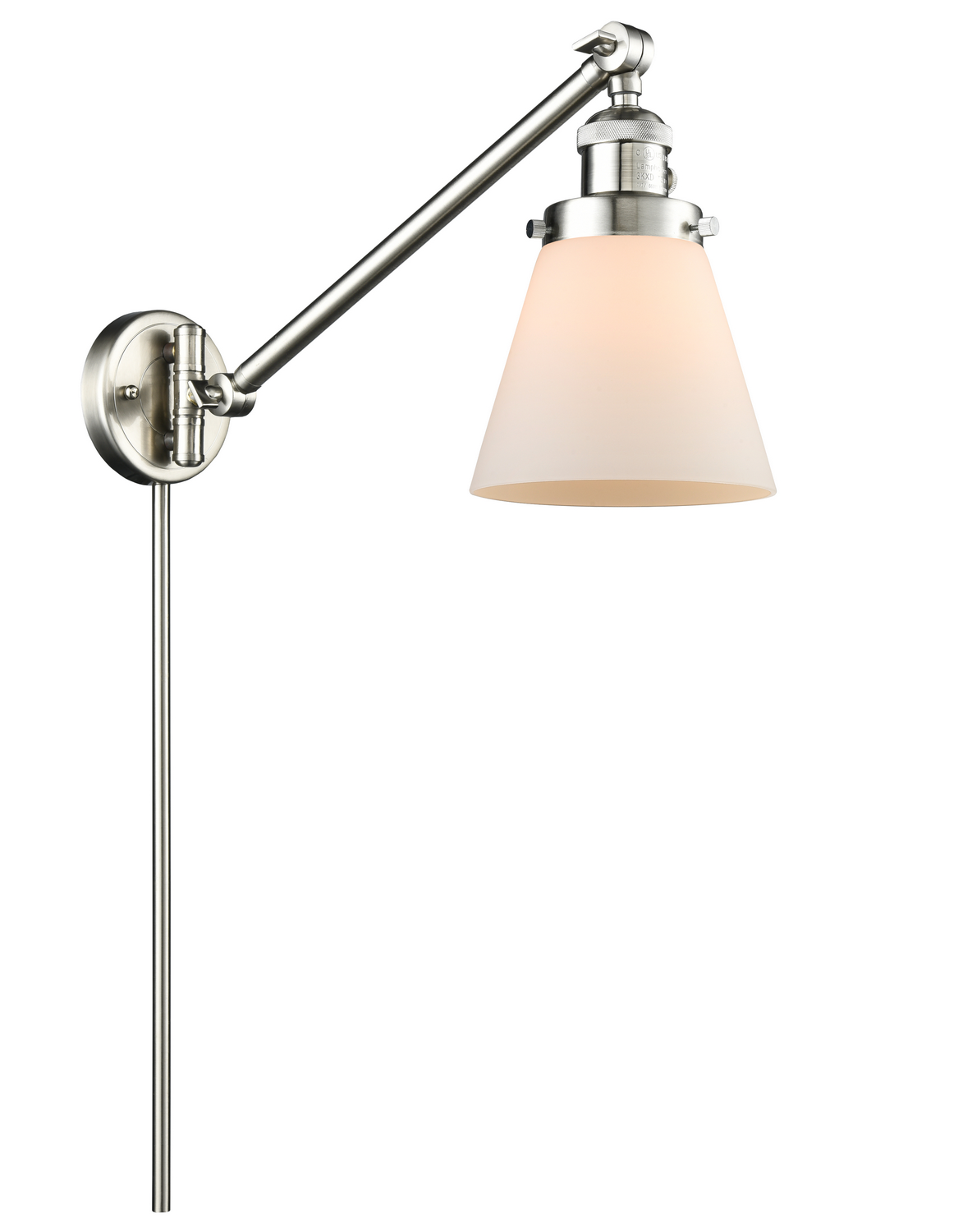 One Light Swing Arm by Innovations - Franklin Restoration Collection, Brushed Satin Nickel Finish - 237-SN-G61