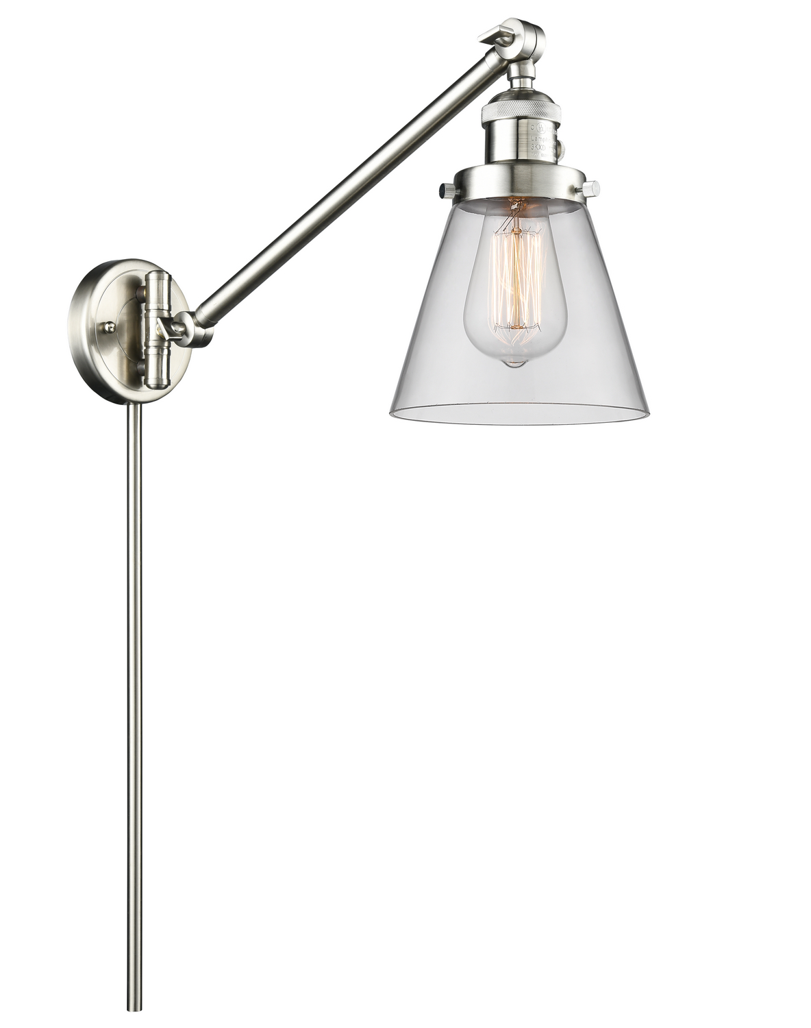 LED Swing Arm by Innovations - Franklin Restoration Collection, Brushed Satin Nickel Finish - 237-SN-G62-LED