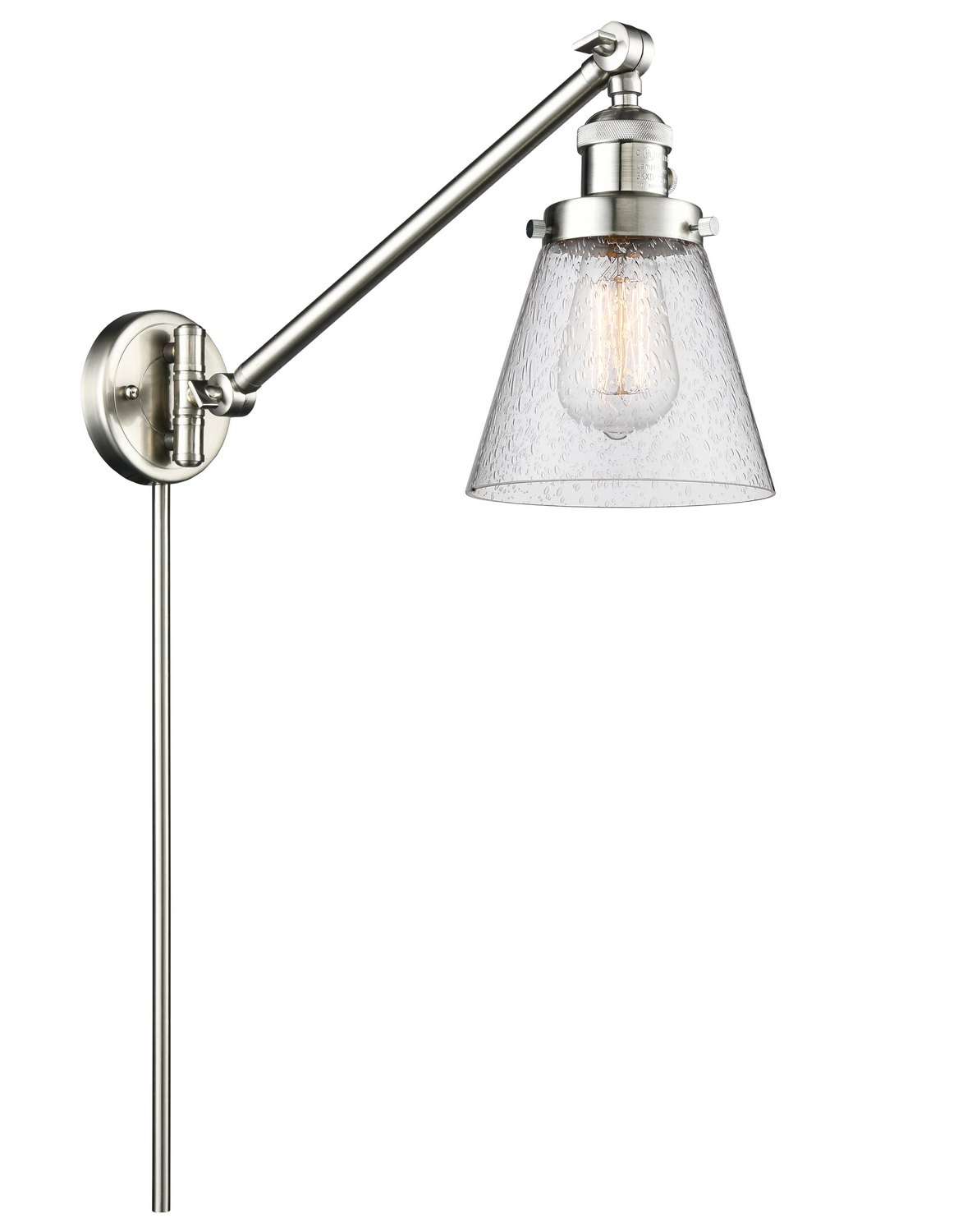 LED Swing Arm by Innovations - Franklin Restoration Collection, Brushed Satin Nickel Finish - 237-SN-G64-LED