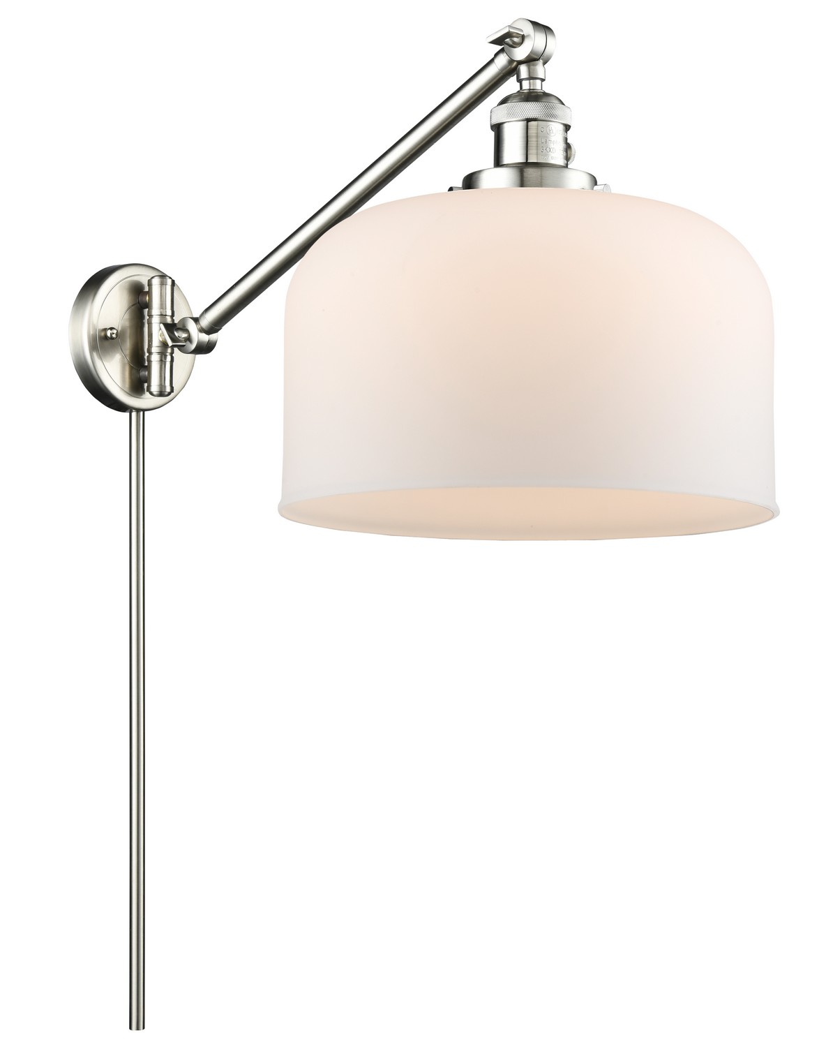 One Light Swing Arm by Innovations - Franklin Restoration Collection, Brushed Satin Nickel Finish - 237-SN-G71-L