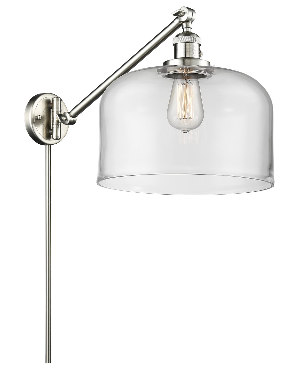 LED Swing Arm by Innovations - Franklin Restoration Collection, Brushed Satin Nickel Finish - 237-SN-G72-L-LED