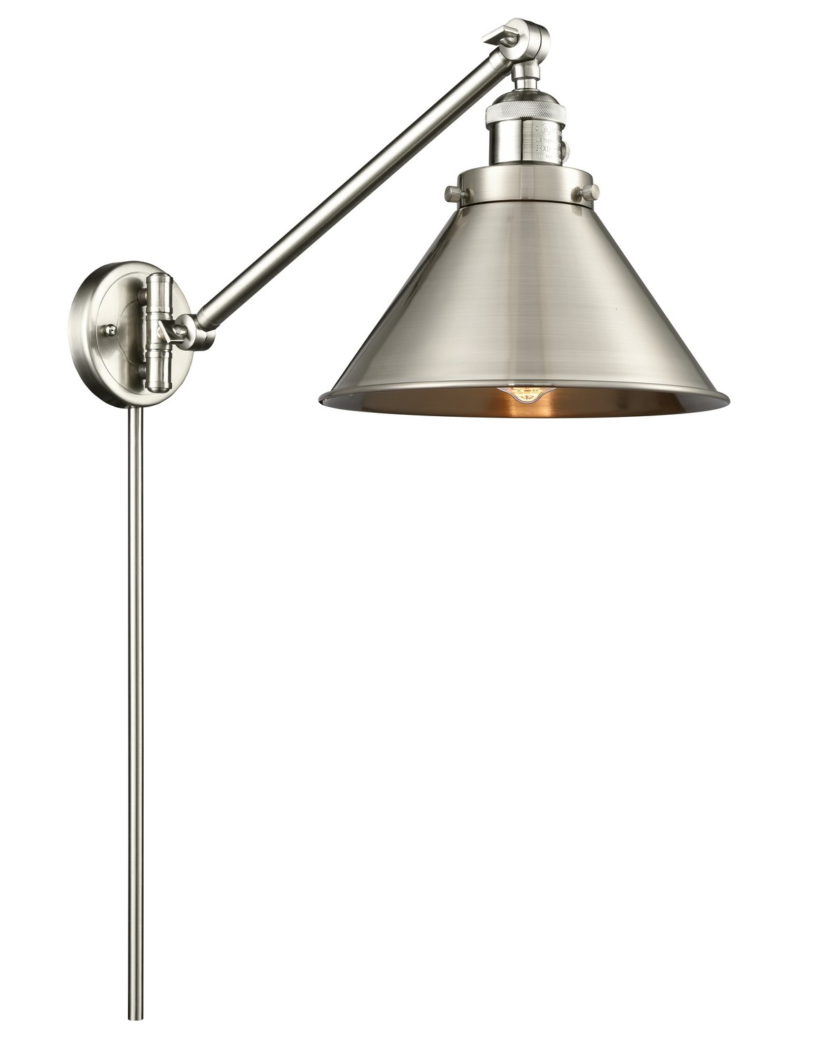 LED Swing Arm by Innovations - Franklin Restoration Collection, Brushed Satin Nickel Finish - 237-SN-M10-SN-LED