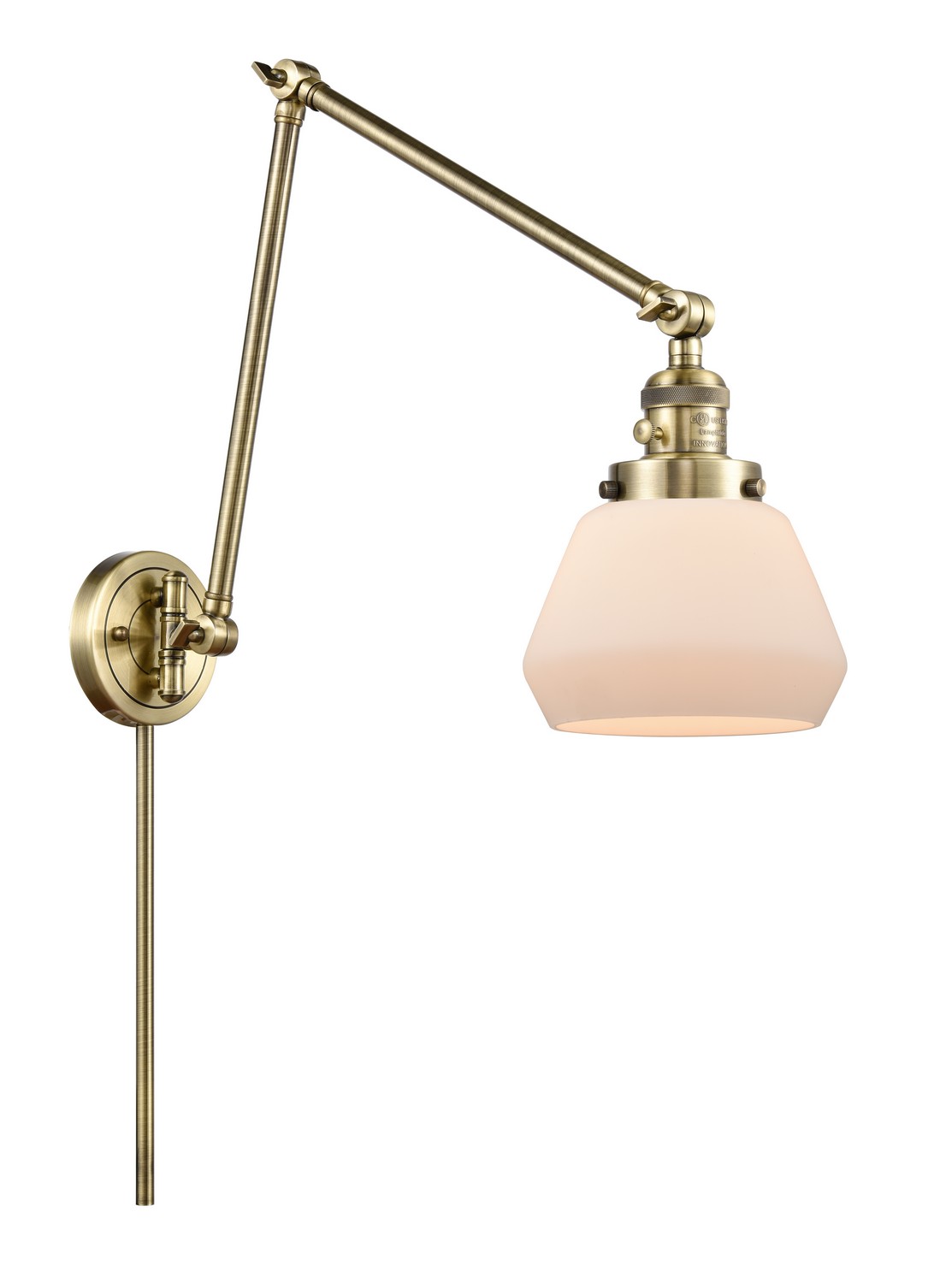 LED Swing Arm by Innovations - Franklin Restoration Collection, Antique Brass Finish - 238-AB-G171-LED
