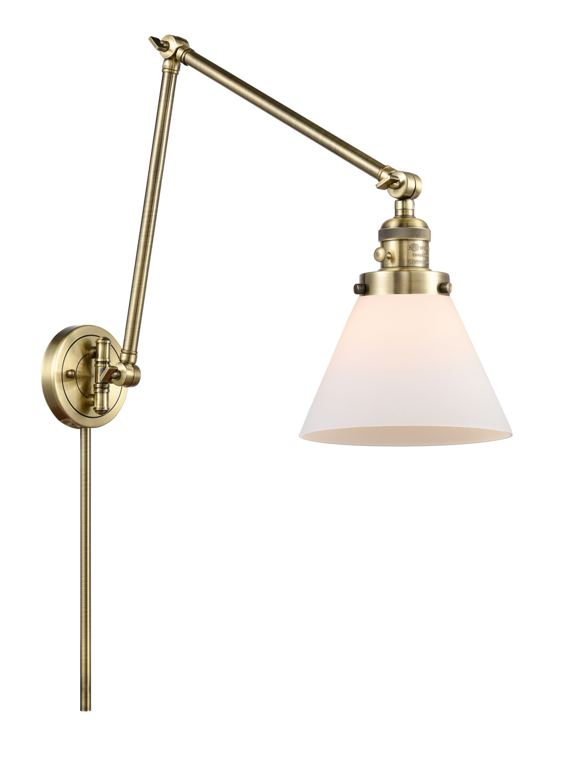One Light Swing Arm by Innovations - Franklin Restoration Collection, Antique Brass Finish - 238-AB-G41