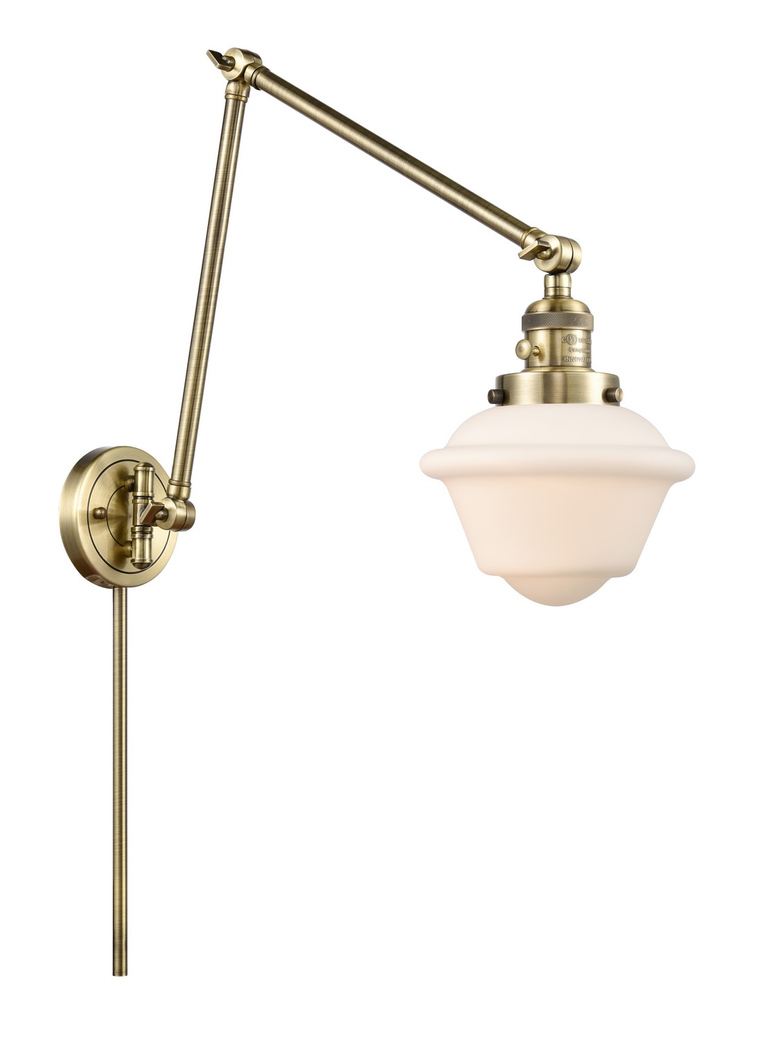 LED Swing Arm by Innovations - Franklin Restoration Collection, Antique Brass Finish - 238-AB-G531-LED