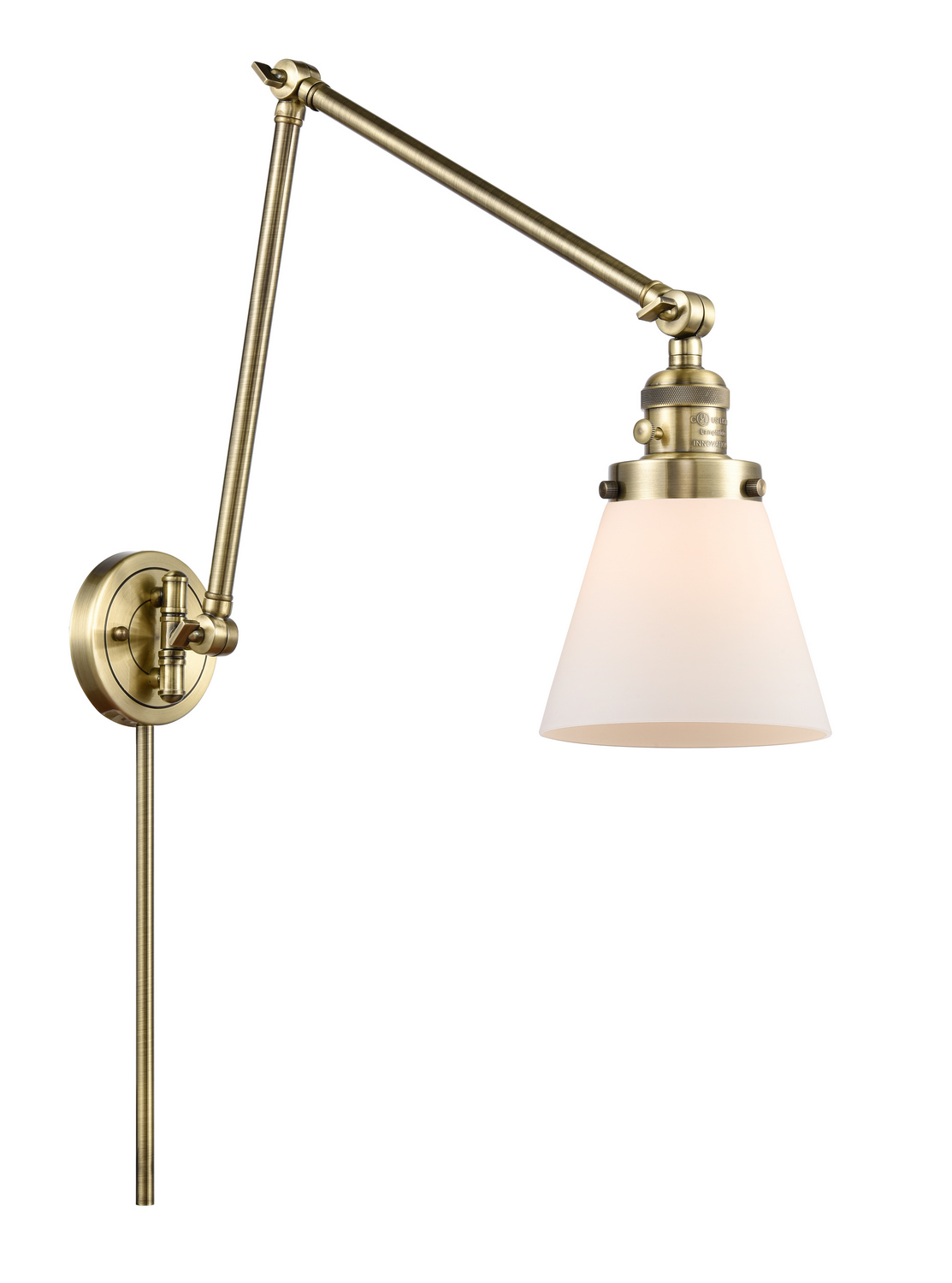 One Light Swing Arm by Innovations - Franklin Restoration Collection, Antique Brass Finish - 238-AB-G61