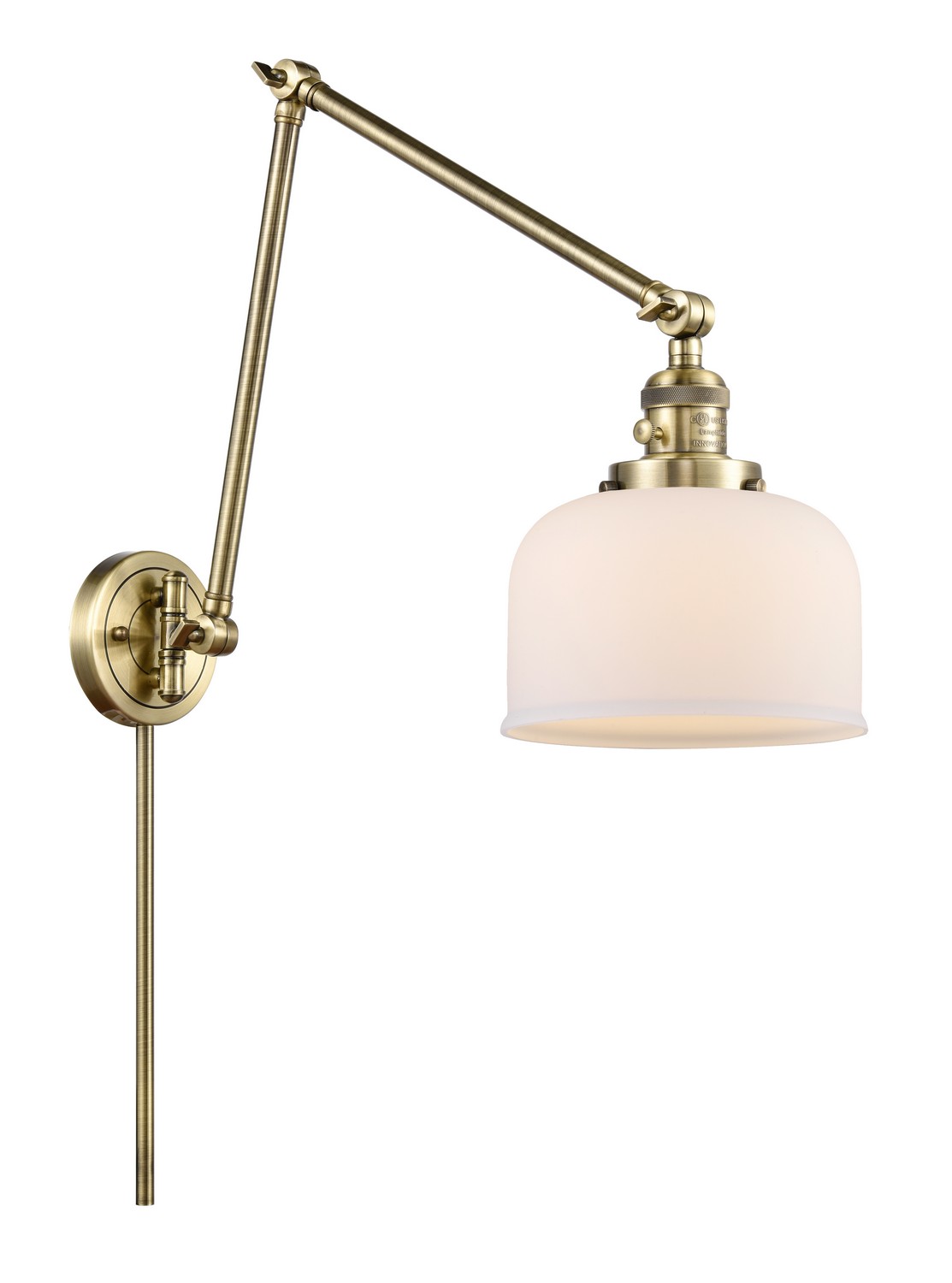 LED Swing Arm by Innovations - Franklin Restoration Collection, Antique Brass Finish - 238-AB-G71-LED
