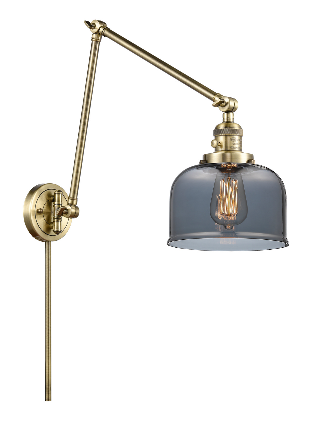 One Light Swing Arm by Innovations - Franklin Restoration Collection, Antique Brass Finish - 238-AB-G73