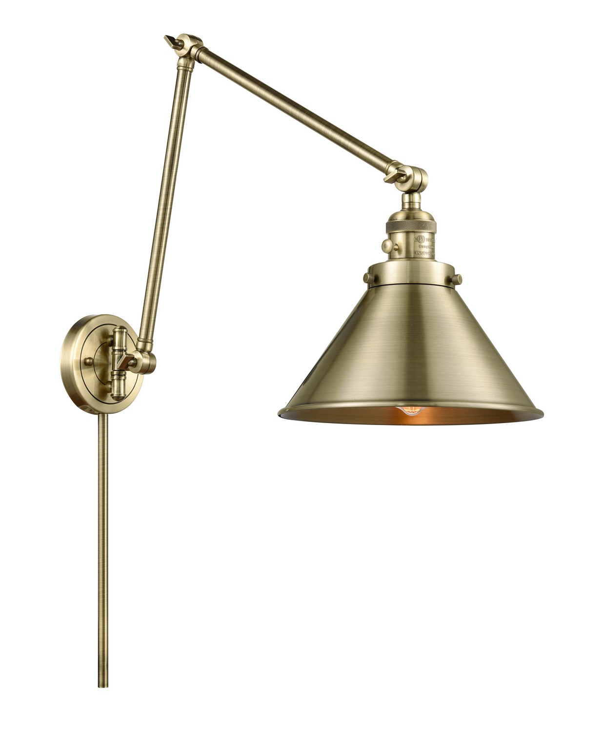 LED Swing Arm by Innovations - Franklin Restoration Collection, Antique Brass Finish - 238-AB-M10-AB-LED