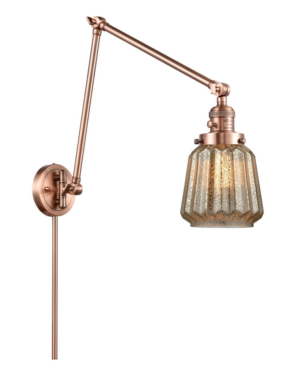 LED Swing Arm by Innovations - Franklin Restoration Collection, Antique Copper Finish - 238-AC-G146-LED