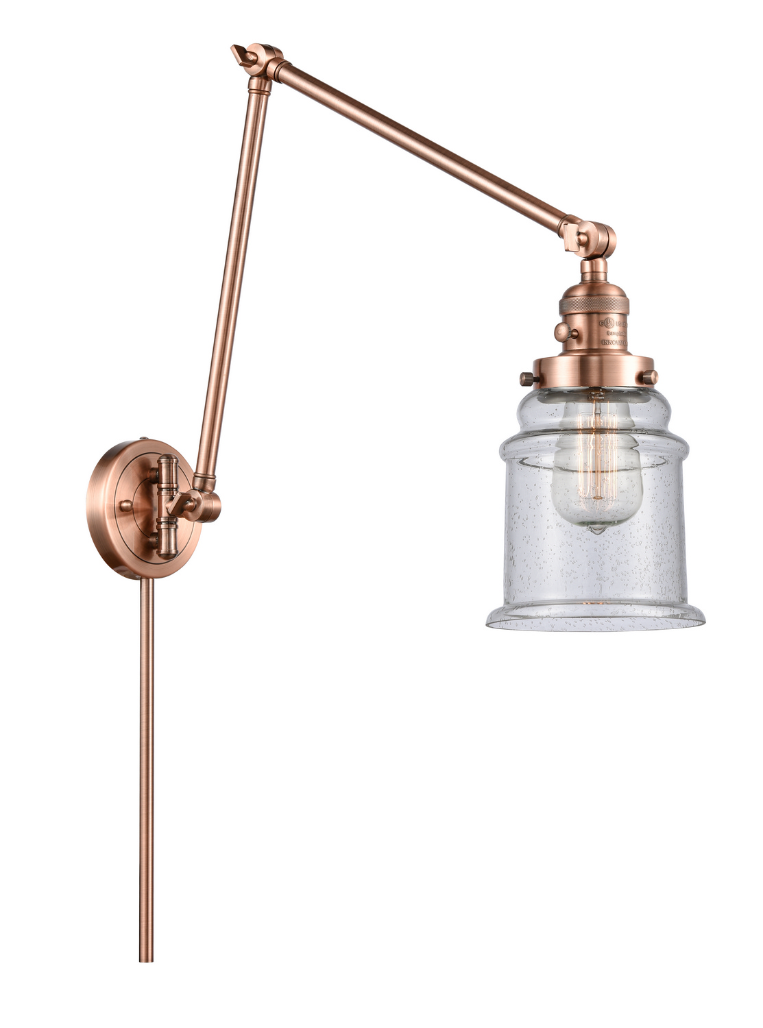 One Light Swing Arm by Innovations - Franklin Restoration Collection, Antique Copper Finish - 238-AC-G184