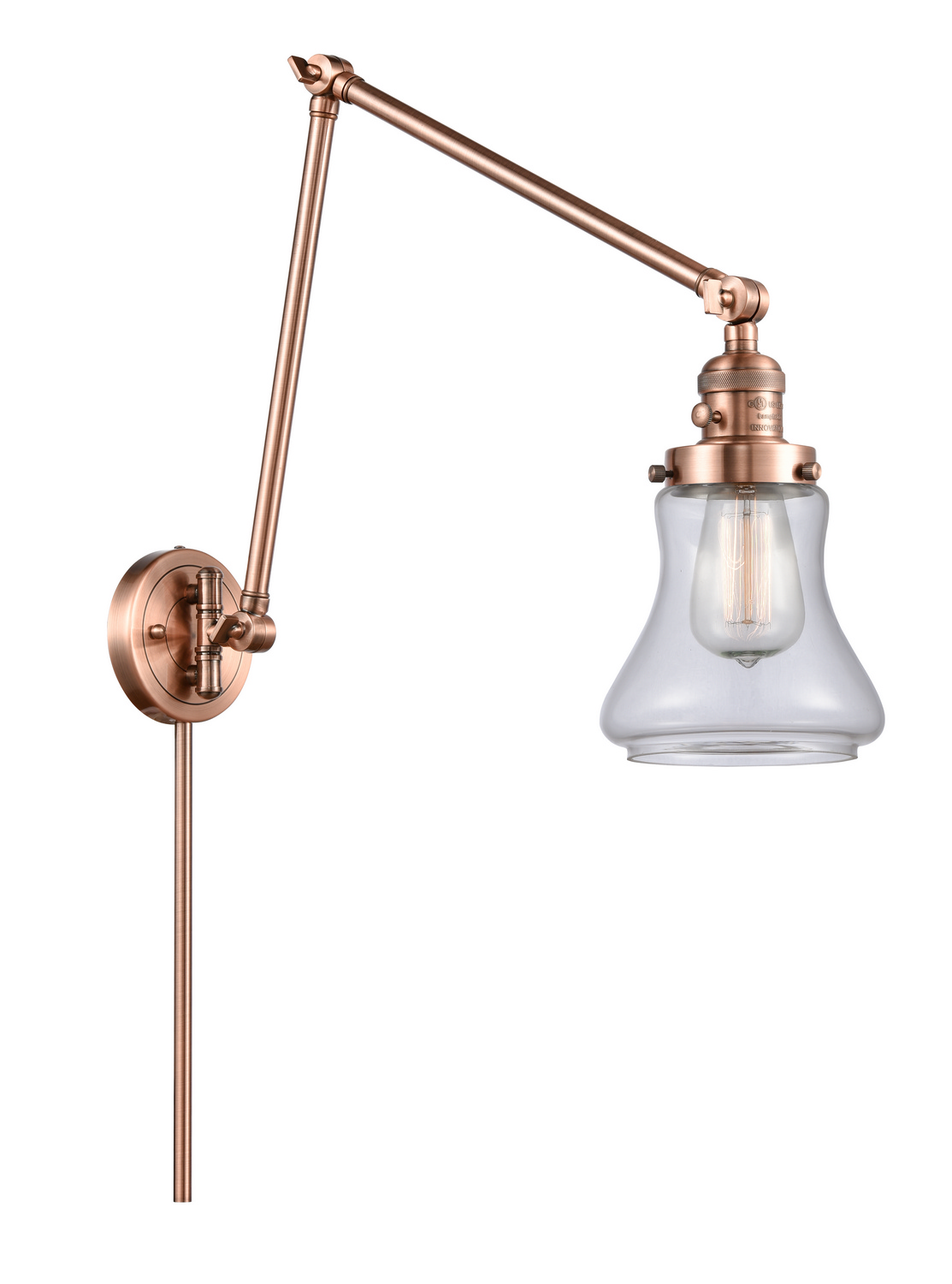 One Light Swing Arm by Innovations - Franklin Restoration Collection, Antique Copper Finish - 238-AC-G192