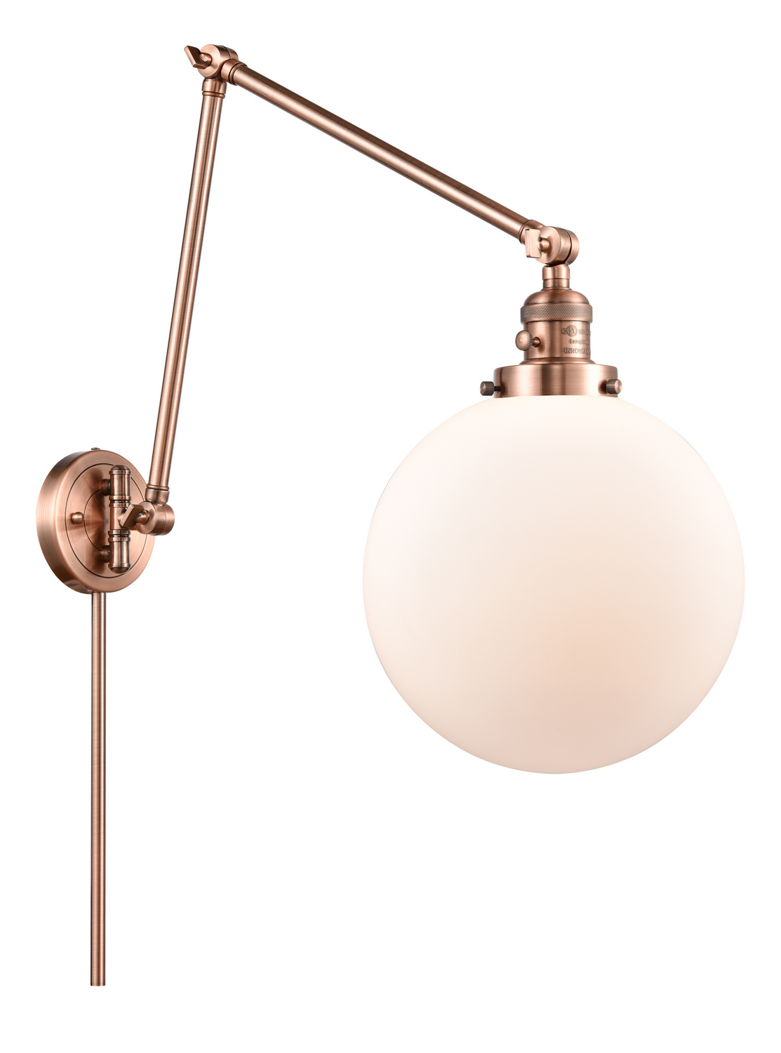 One Light Swing Arm by Innovations - Franklin Restoration Collection, Antique Copper Finish - 238-AC-G201-10