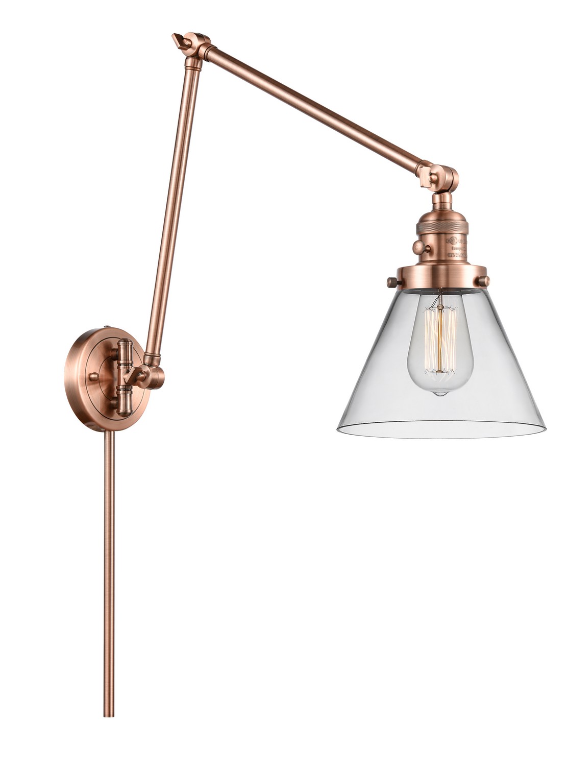 LED Swing Arm by Innovations - Franklin Restoration Collection, Antique Copper Finish - 238-AC-G42-LED