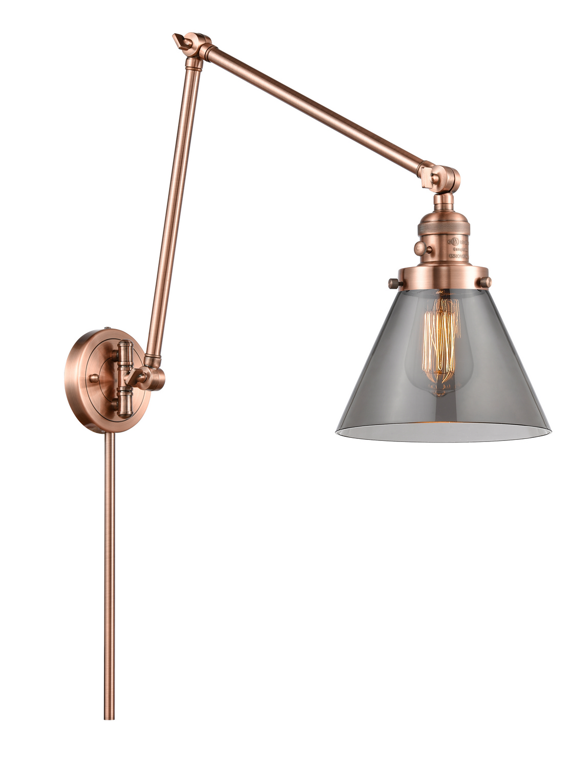 One Light Swing Arm by Innovations - Franklin Restoration Collection, Antique Copper Finish - 238-AC-G43