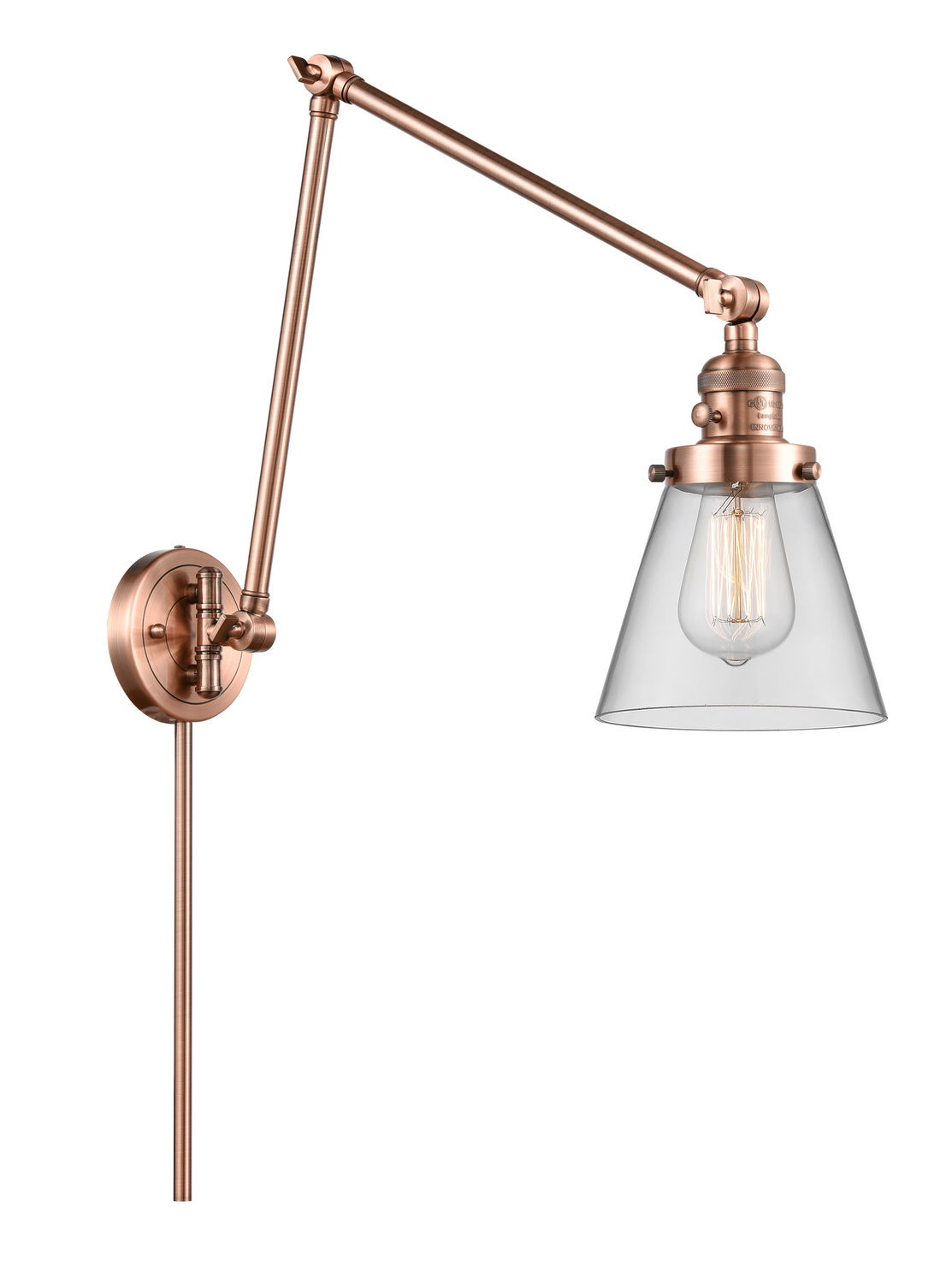One Light Swing Arm by Innovations - Franklin Restoration Collection, Antique Copper Finish - 238-AC-G62