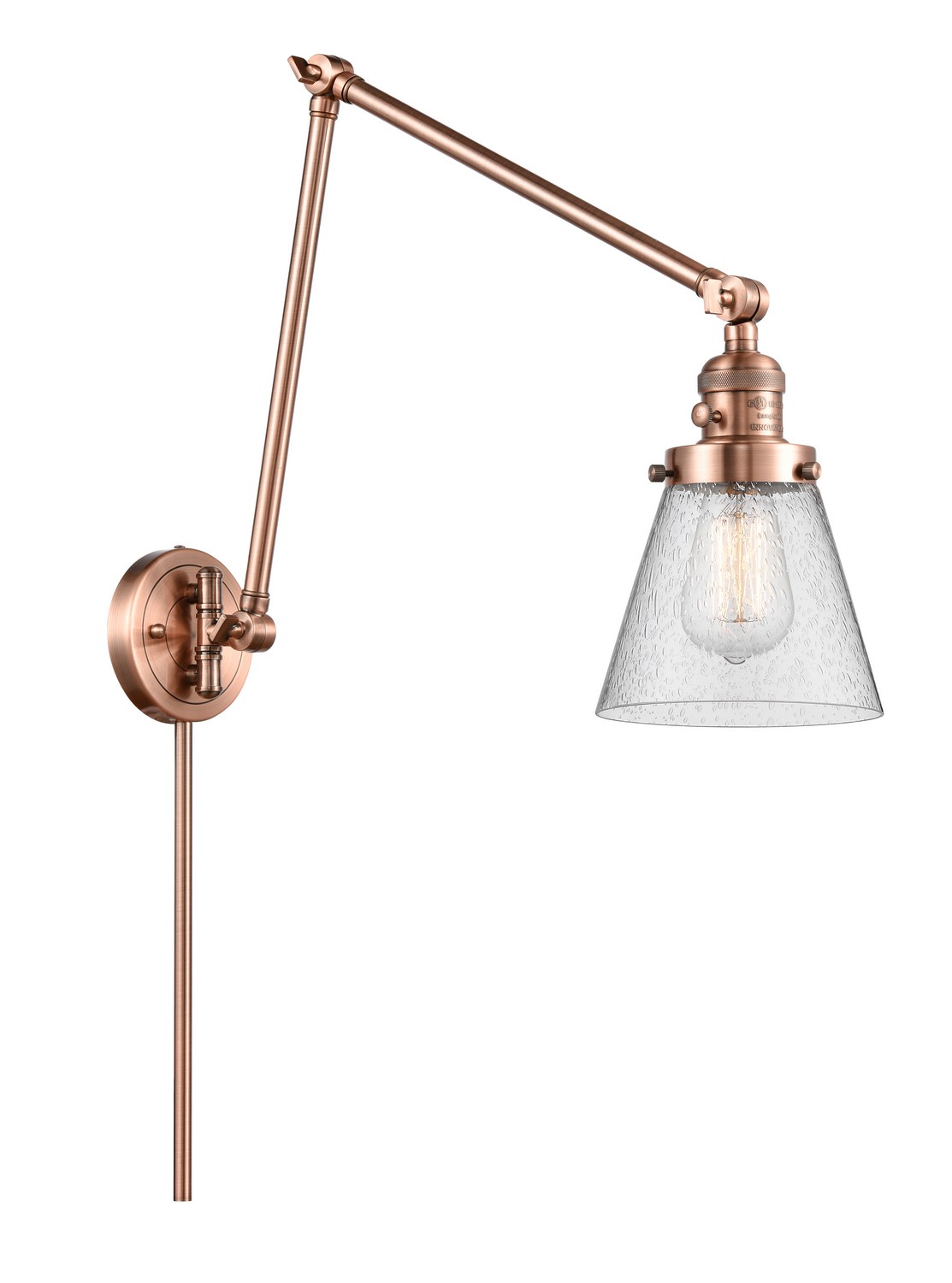 LED Swing Arm by Innovations - Franklin Restoration Collection, Antique Copper Finish - 238-AC-G64-LED