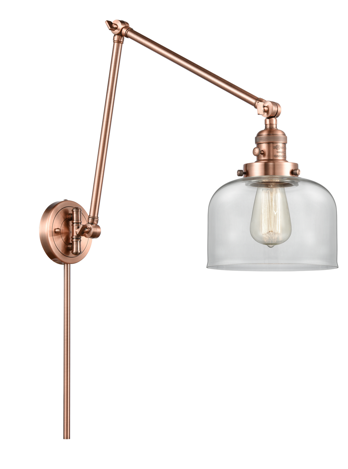 One Light Swing Arm by Innovations - Franklin Restoration Collection, Antique Copper Finish - 238-AC-G72