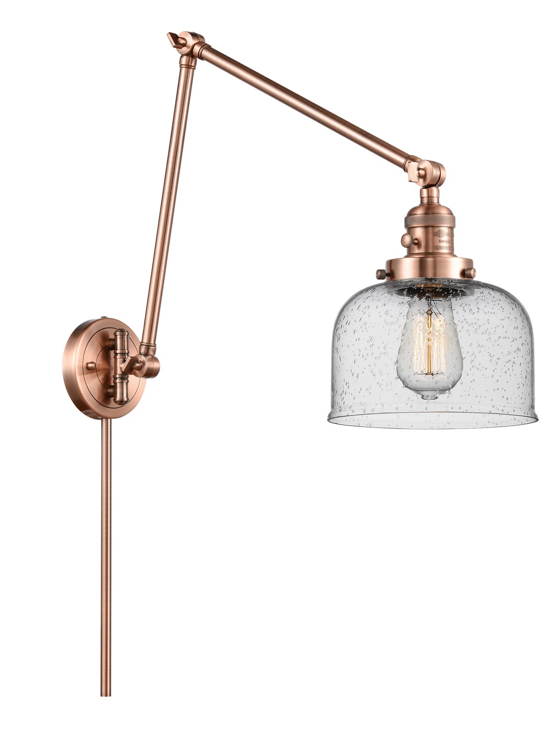 LED Swing Arm by Innovations - Franklin Restoration Collection, Antique Copper Finish - 238-AC-G74-LED