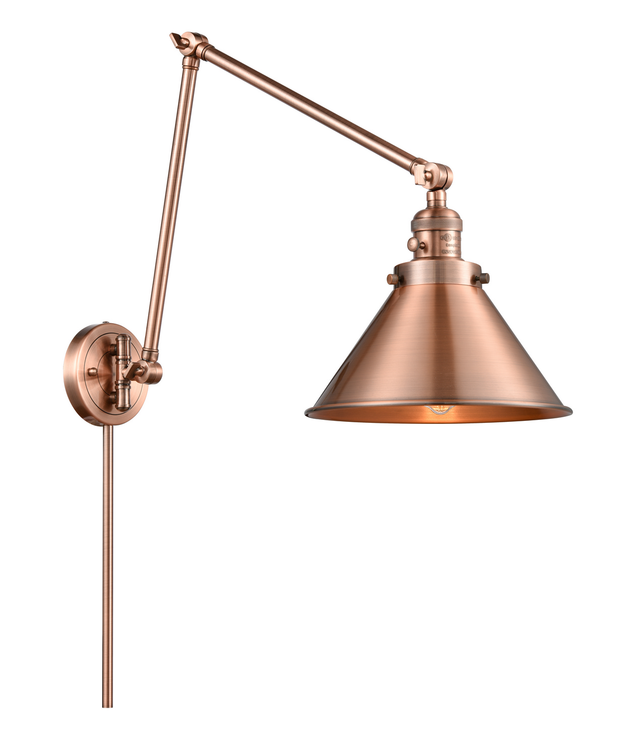 One Light Swing Arm by Innovations - Franklin Restoration Collection, Antique Copper Finish - 238-AC-M10-AC