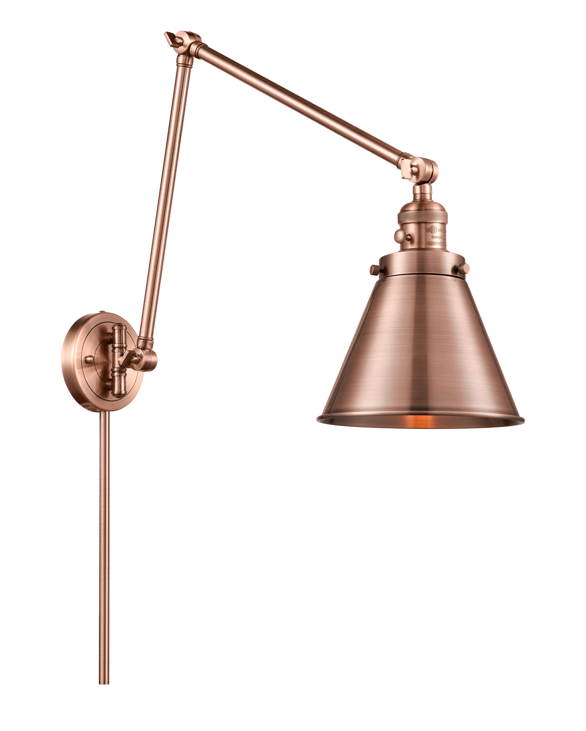 One Light Swing Arm by Innovations - Franklin Restoration Collection, Antique Copper Finish - 238-AC-M13-AC