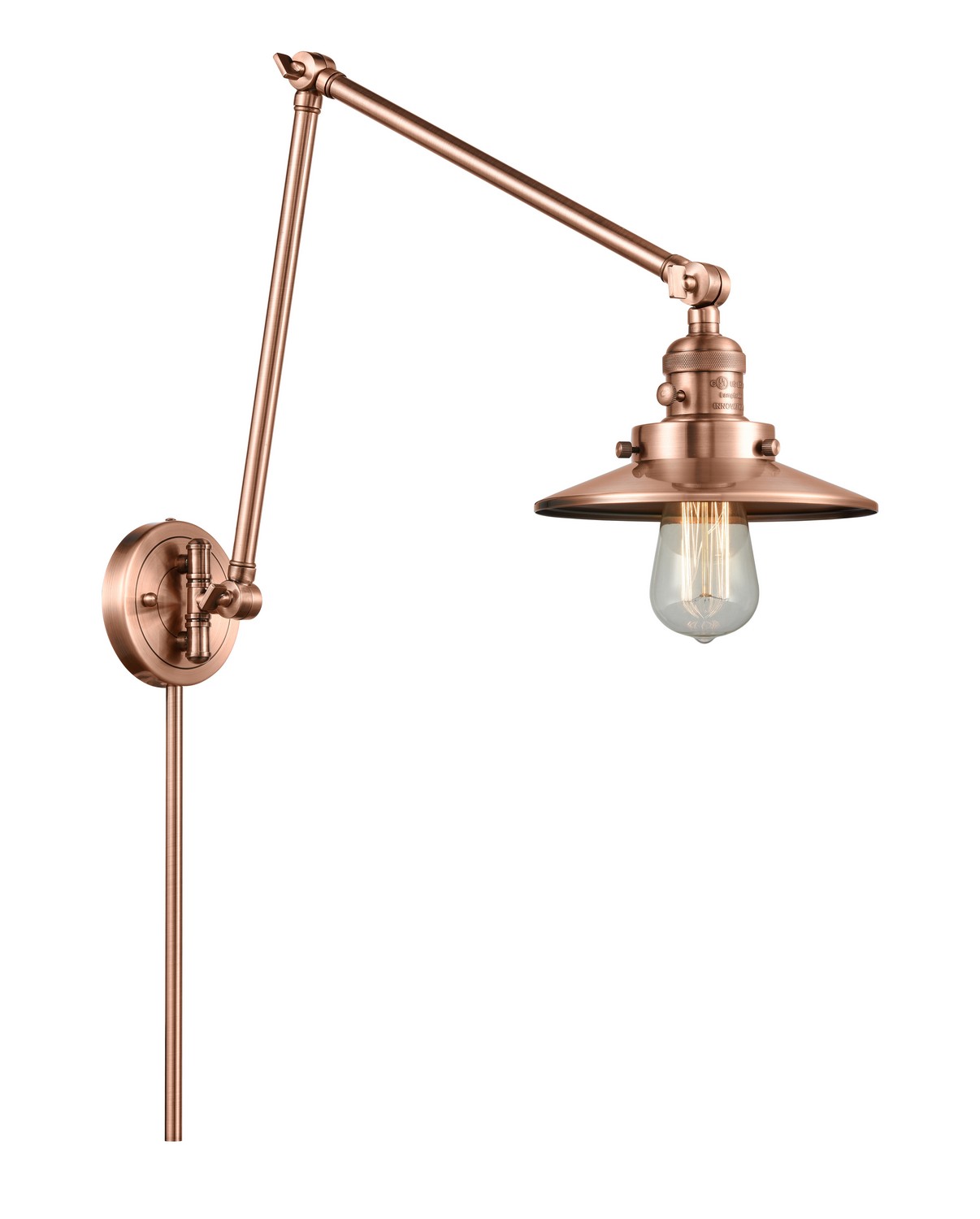 One Light Swing Arm by Innovations - Franklin Restoration Collection, Antique Copper Finish - 238-AC-M3