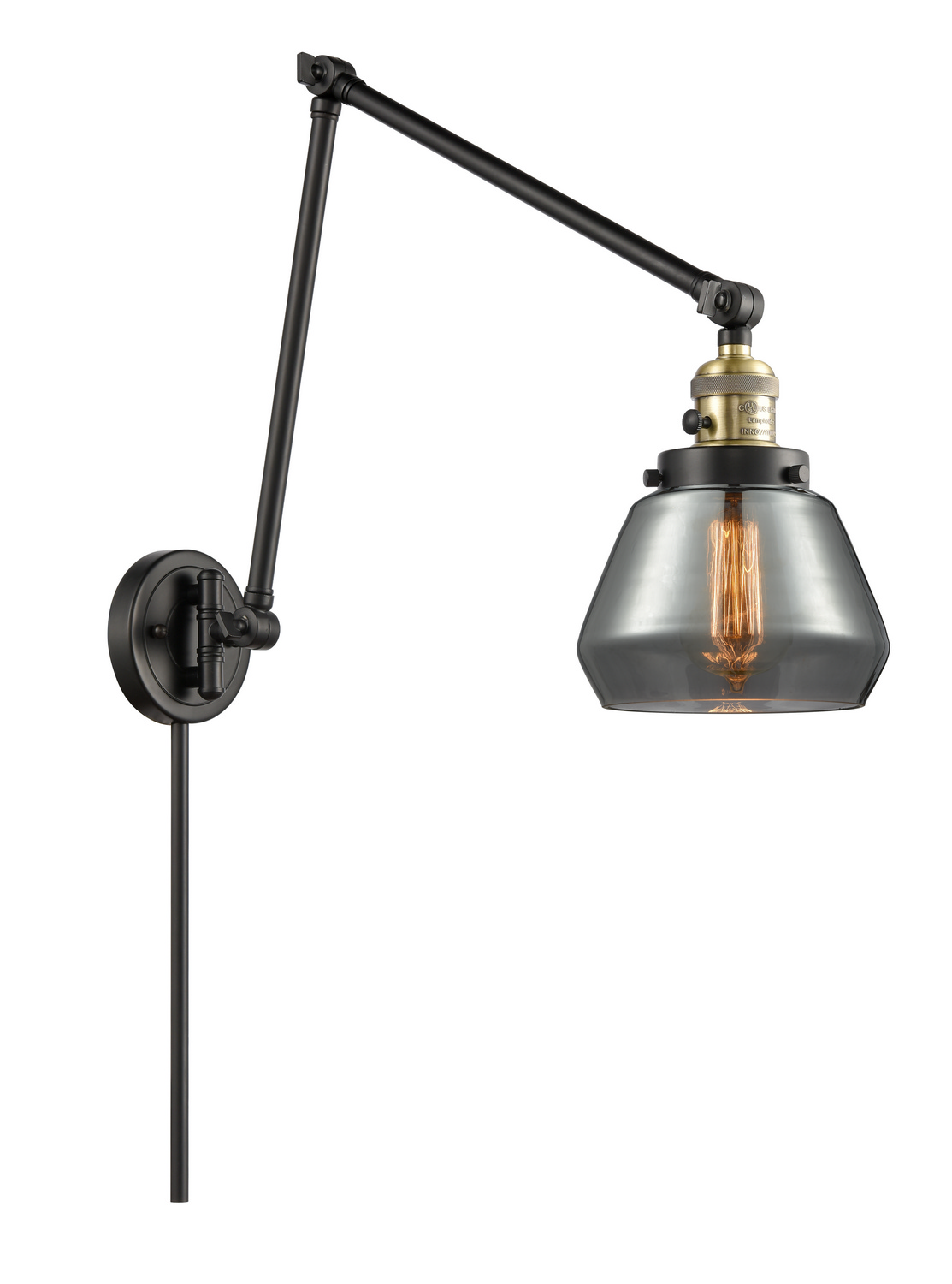 One Light Swing Arm by Innovations - Franklin Restoration Collection, Black Antique Brass Finish - 238-BAB-G173