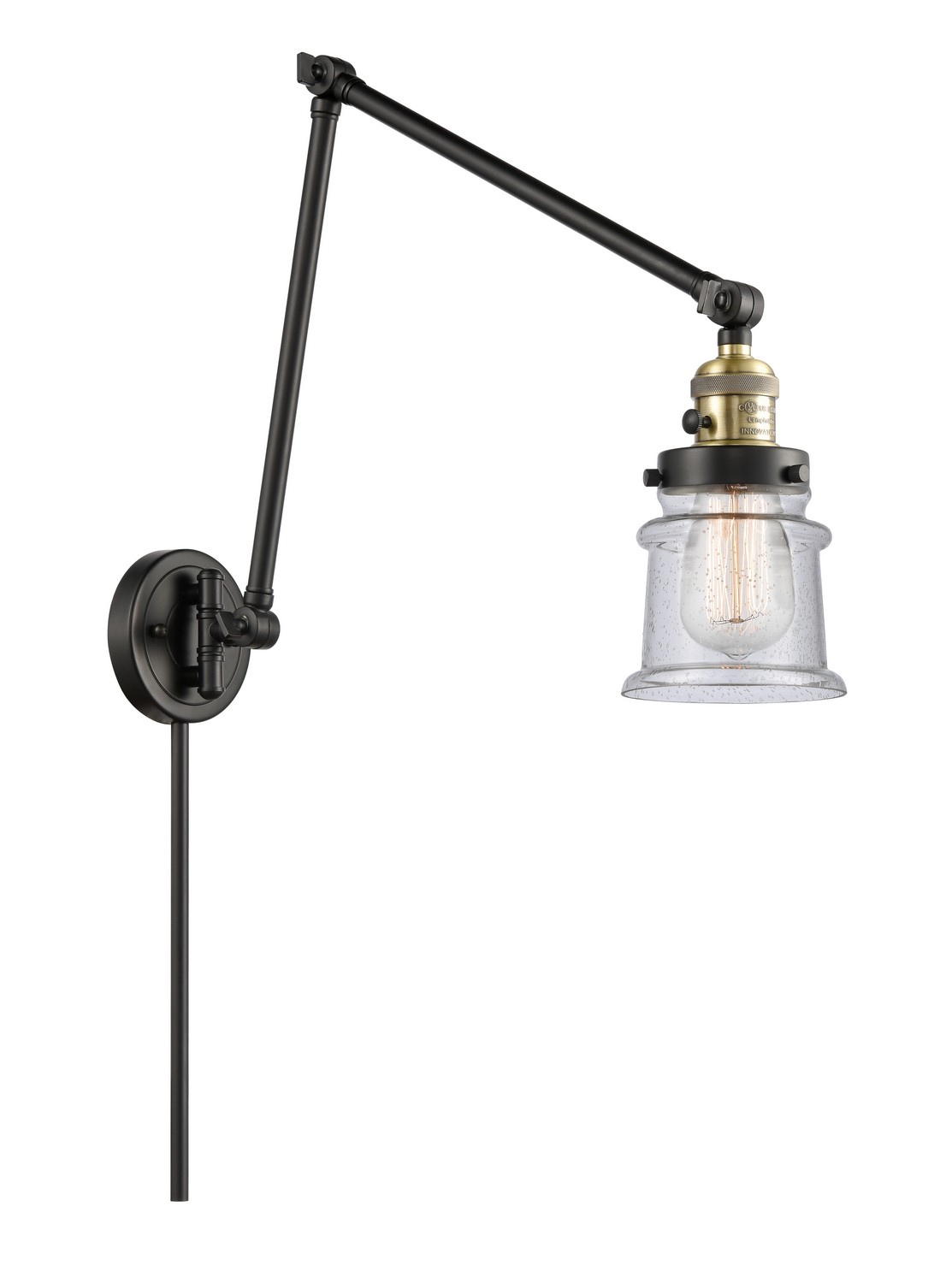 LED Swing Arm by Innovations - Franklin Restoration Collection, Black Antique Brass Finish - 238-BAB-G184S-LED