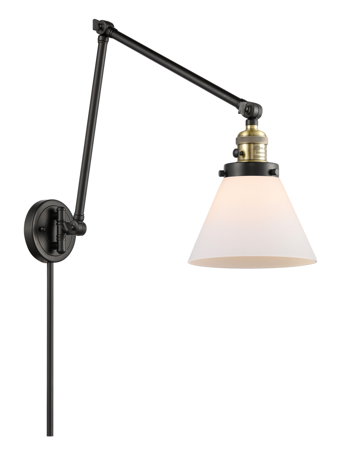 One Light Swing Arm by Innovations - Franklin Restoration Collection, Black Antique Brass Finish - 238-BAB-G41