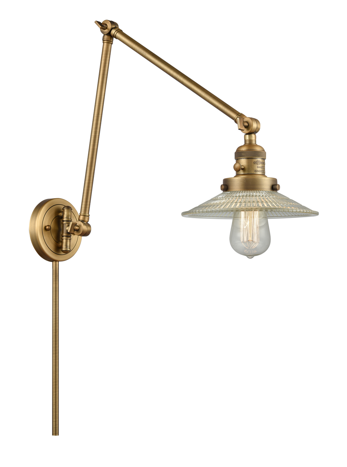 One Light Swing Arm by Innovations - Franklin Restoration Collection, Brushed Brass Finish - 238-BB-G2