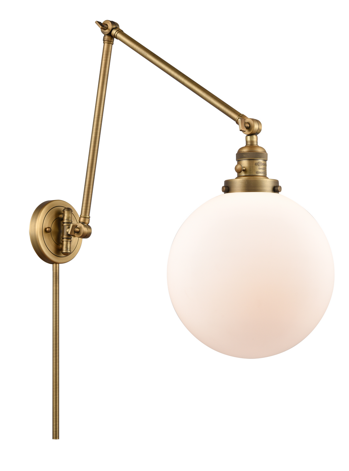 One Light Swing Arm by Innovations - Franklin Restoration Collection, Brushed Brass Finish - 238-BB-G201-10
