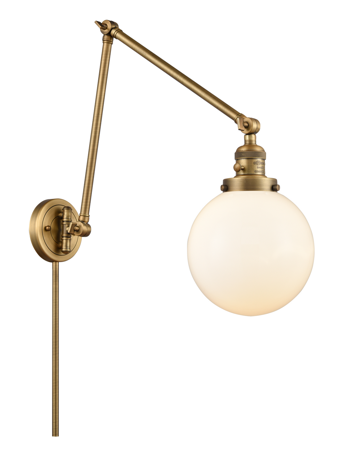 One Light Swing Arm by Innovations - Franklin Restoration Collection, Brushed Brass Finish - 238-BB-G201-8