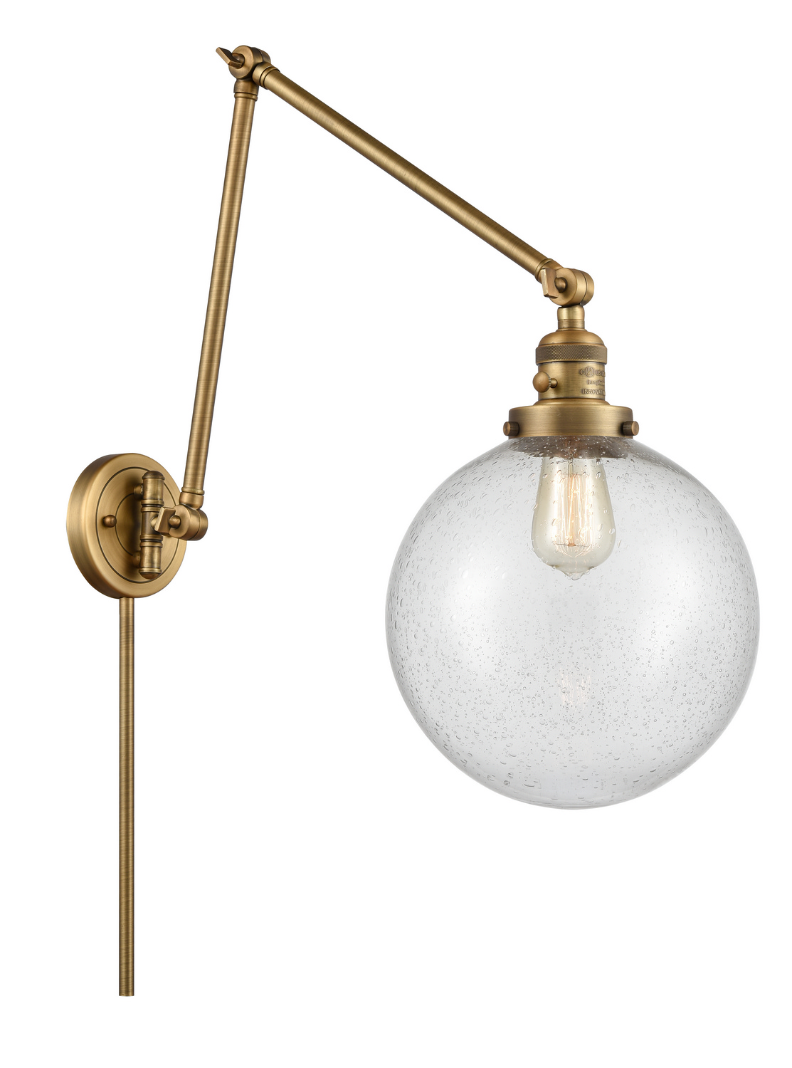 One Light Swing Arm by Innovations - Franklin Restoration Collection, Brushed Brass Finish - 238-BB-G204-10