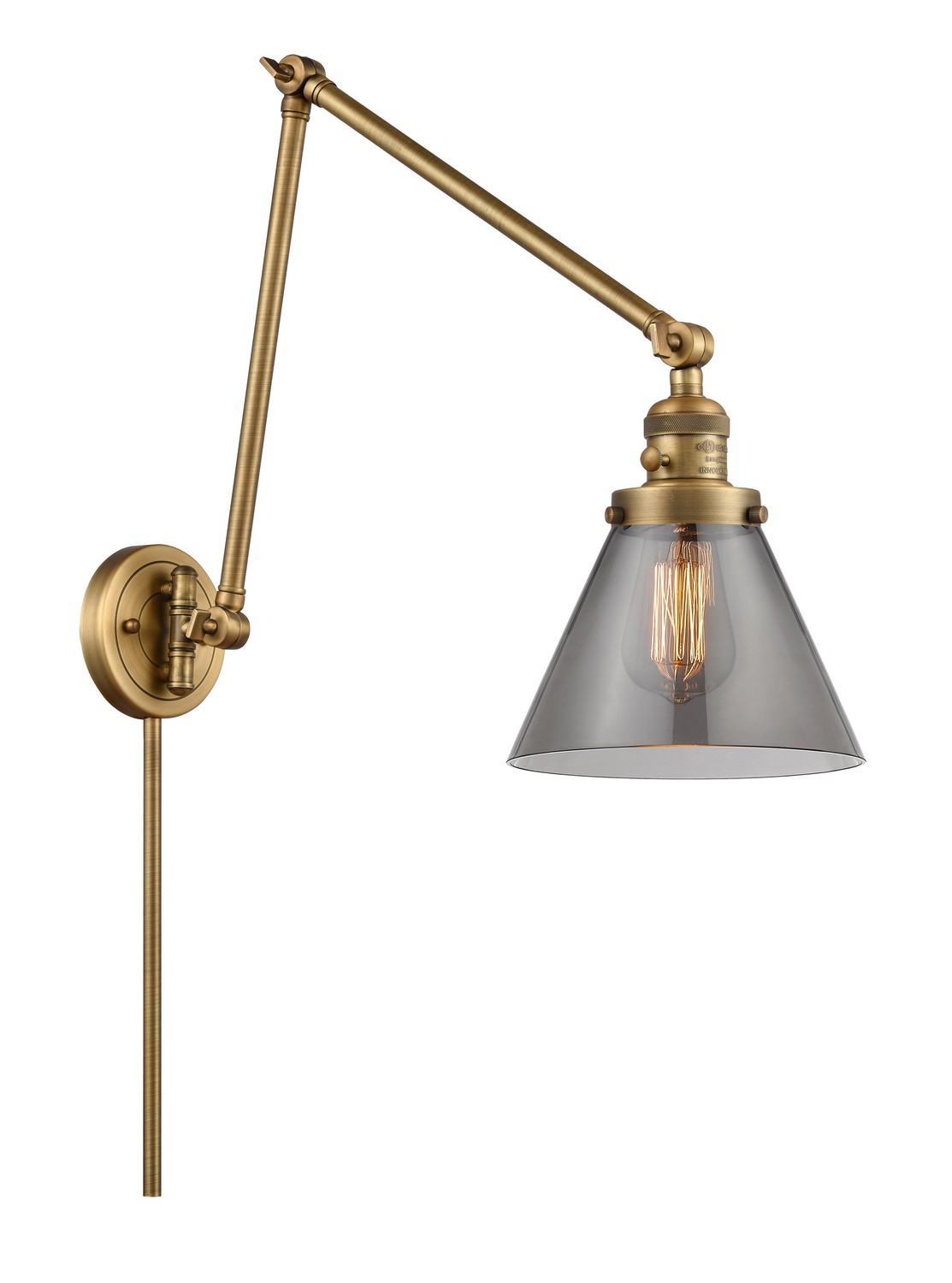 LED Swing Arm by Innovations - Franklin Restoration Collection, Brushed Brass Finish - 238-BB-G43-LED