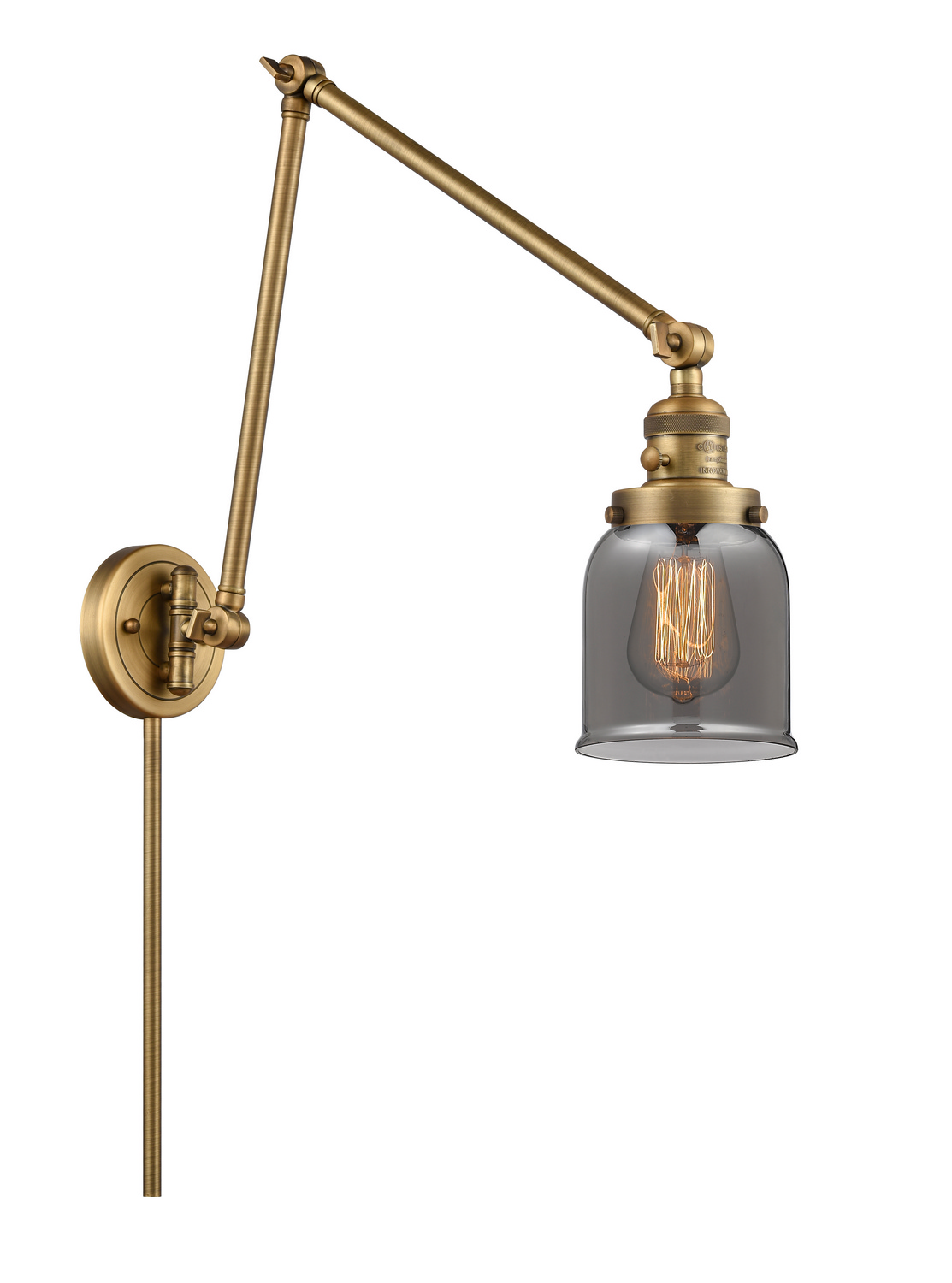 One Light Swing Arm by Innovations - Franklin Restoration Collection, Brushed Brass Finish - 238-BB-G53