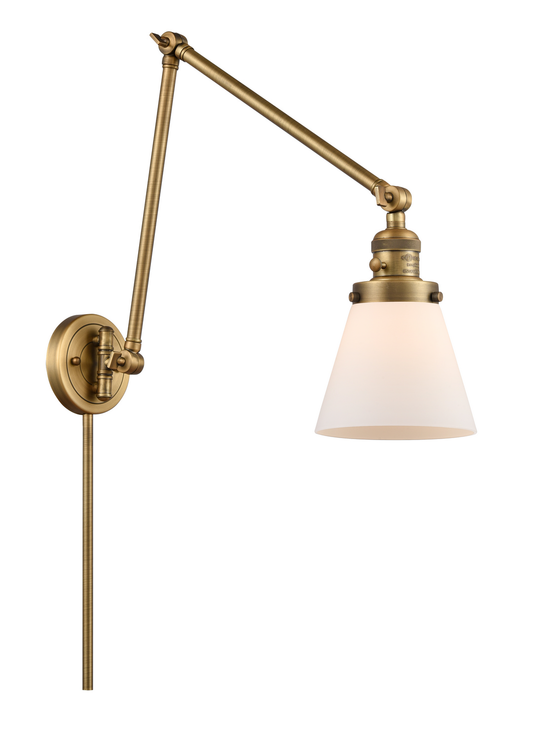 One Light Swing Arm by Innovations - Franklin Restoration Collection, Brushed Brass Finish - 238-BB-G61