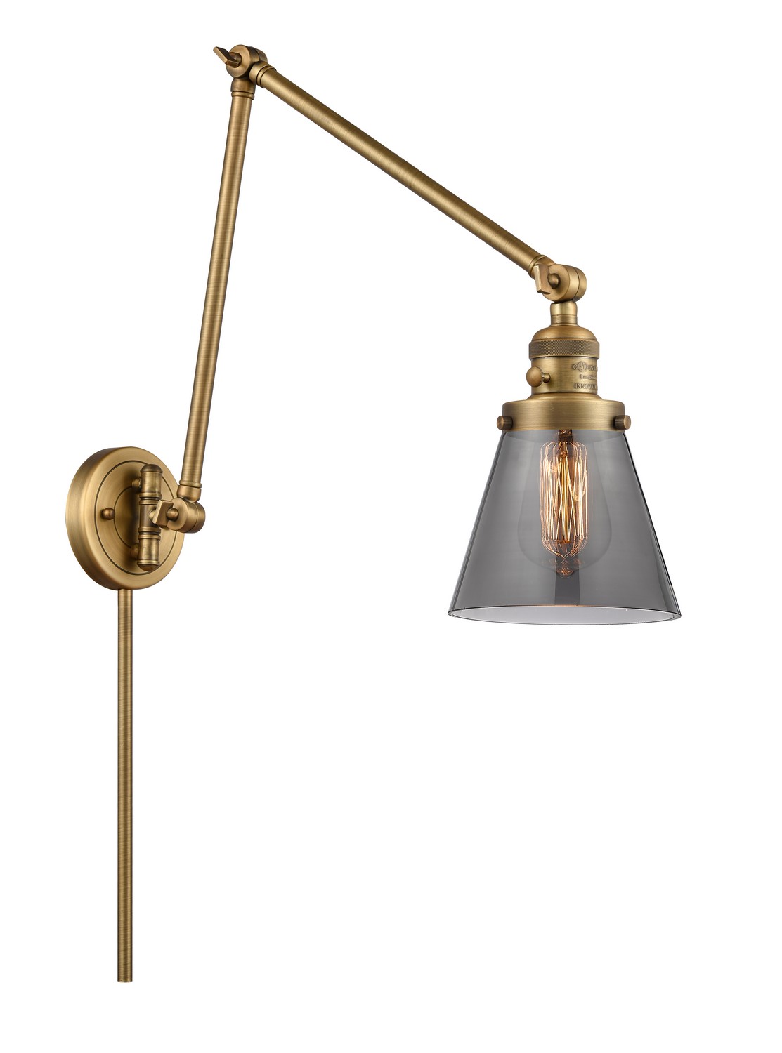 LED Swing Arm by Innovations - Franklin Restoration Collection, Brushed Brass Finish - 238-BB-G63-LED