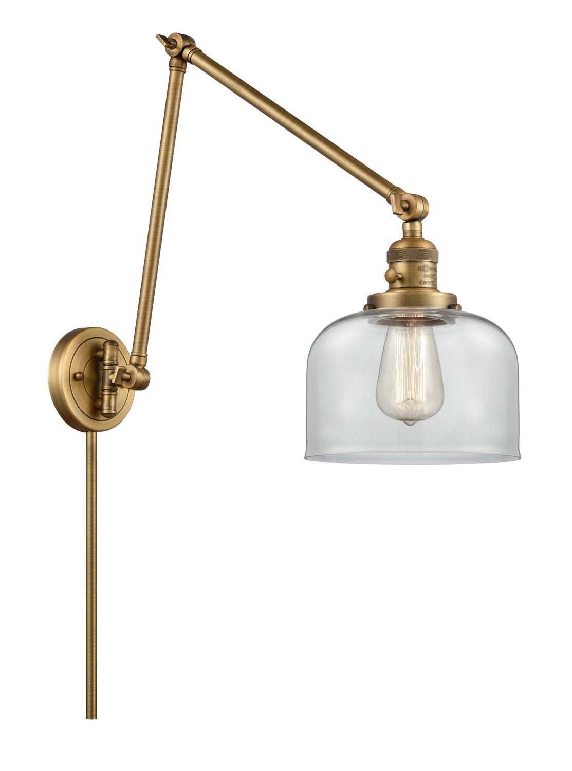 LED Swing Arm by Innovations - Franklin Restoration Collection, Brushed Brass Finish - 238-BB-G72-LED