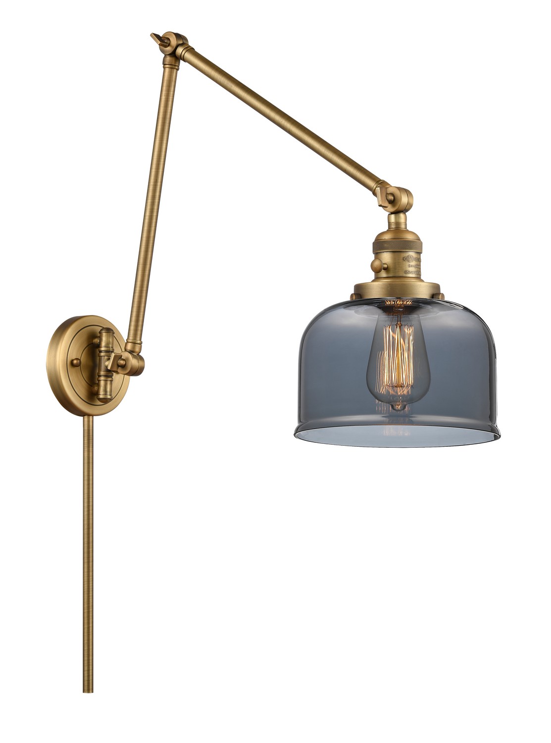 LED Swing Arm by Innovations - Franklin Restoration Collection, Brushed Brass Finish - 238-BB-G73-LED