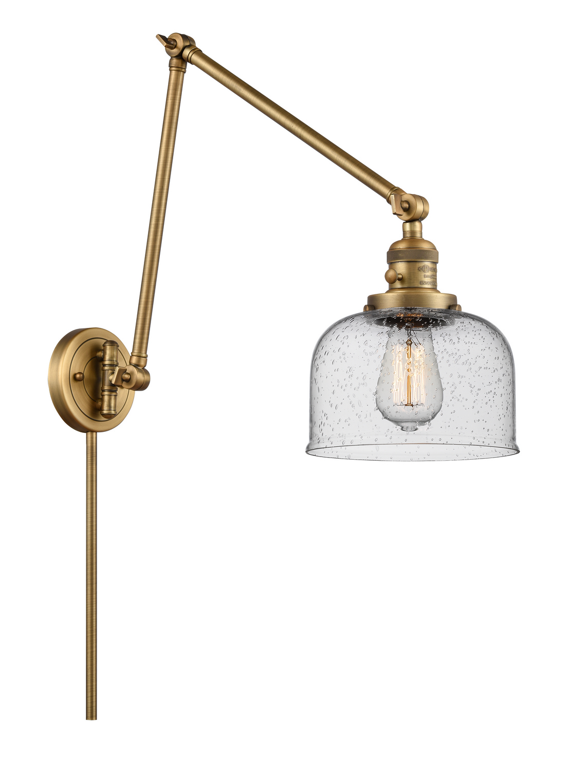One Light Swing Arm by Innovations - Franklin Restoration Collection, Brushed Brass Finish - 238-BB-G74