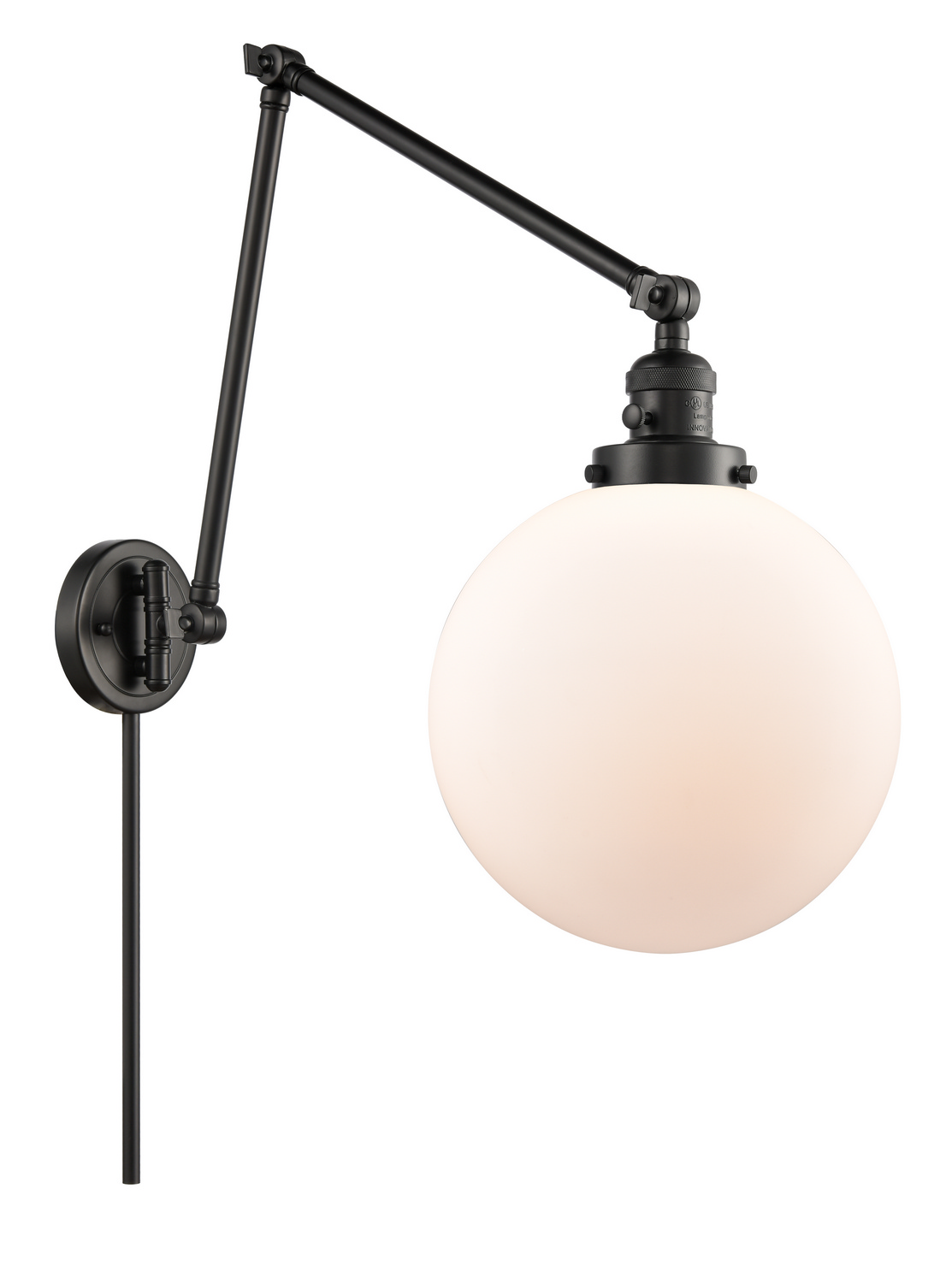 One Light Swing Arm by Innovations - Franklin Restoration Collection, Matte Black Finish - 238-BK-G201-10