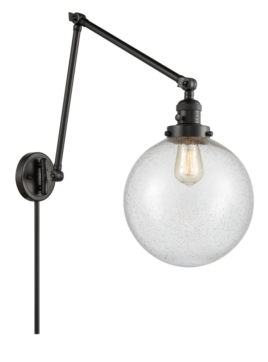 One Light Swing Arm by Innovations - Franklin Restoration Collection, Matte Black Finish - 238-BK-G204-10